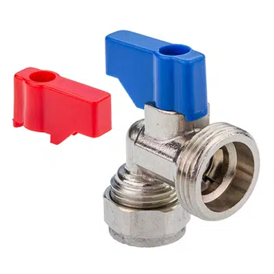 15mm x 3/4" Chrome WRAS Washing Machine Valve - Angled 36378 이미지