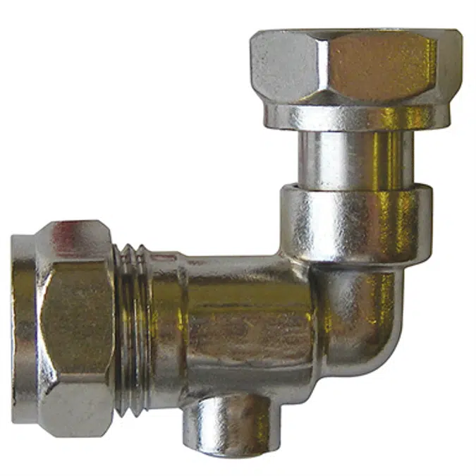 Angled Chrome Service Valve - 15mm x 1/2" 36377 