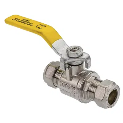 Image for Gas Lever Ball Valve - 15, 22, 28mm Yellow 30758, 30759, 30760 