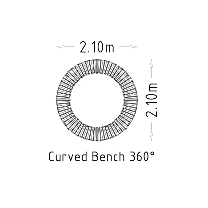 Park Bench Curved Large Sofiero 360°/Ø1400