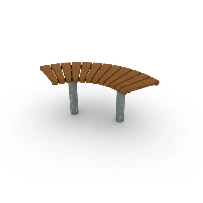BIM objects - Free download! Park Bench Curved Sofiero 90°/Ø800 | BIMobject