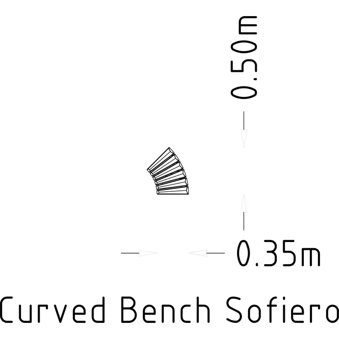 Park Bench Curved Sofiero 45°/Ø800