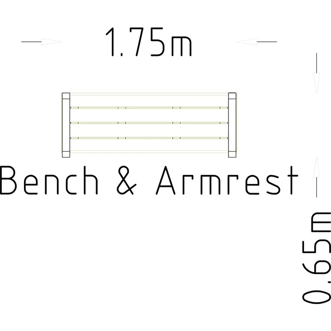 Park Bench Rosenlund with Armrests