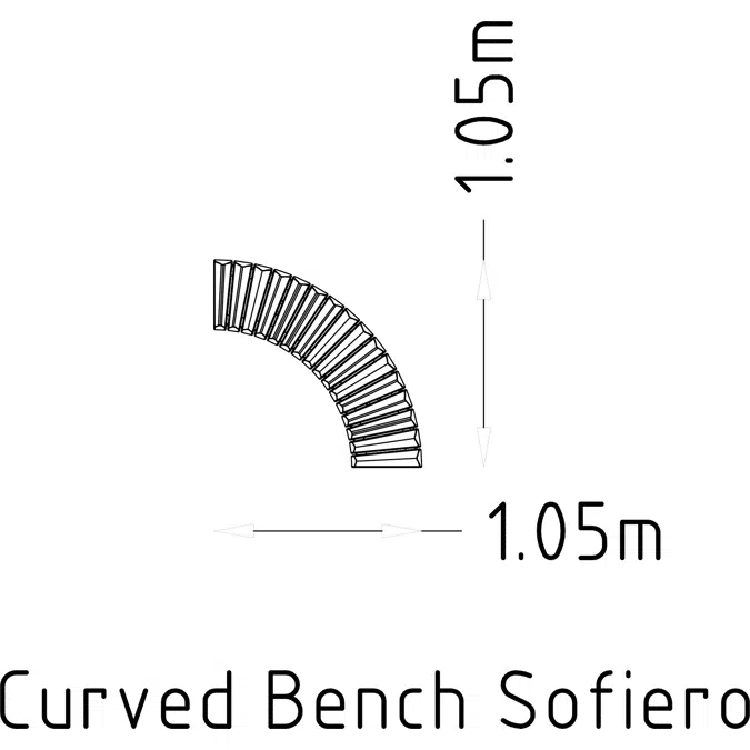 Park Bench Curved Sofiero 90°/Ø1400