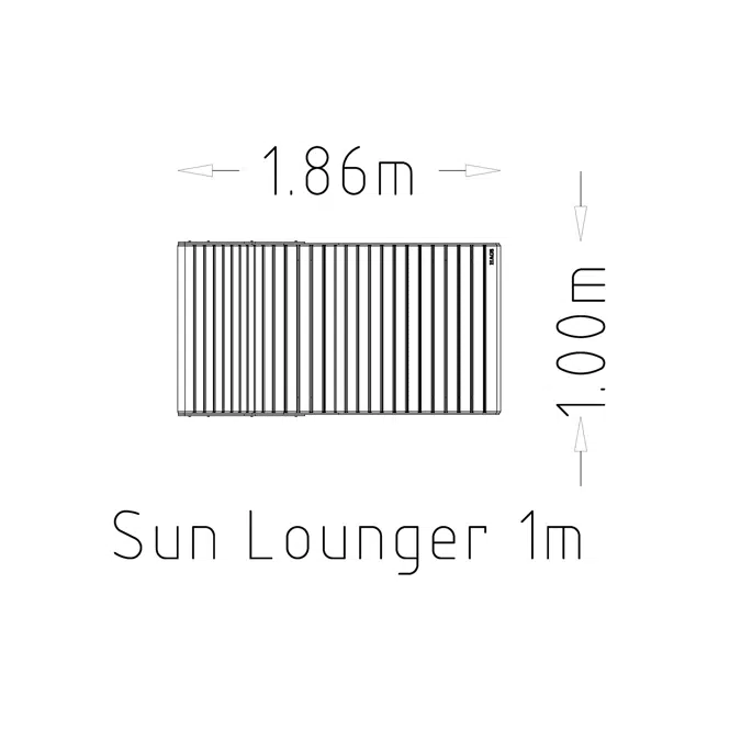 Sunlounger Solberga 1,0m