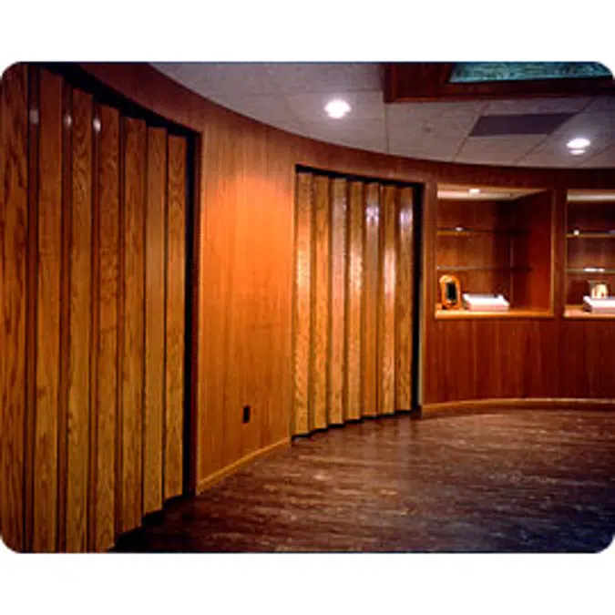 Series 240 Commercial/Residential Accordion Door, Vinyl-Lam up to 12' 1", Hardwoods up to 10' 1" Height, Custom Width