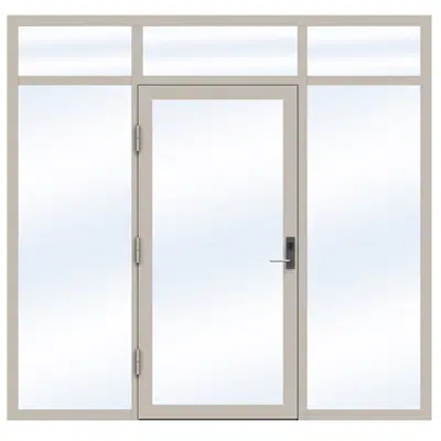Image for Steel Door SD4220 P65 EI30 Single with Toplight and Sidelights on Left and Right
