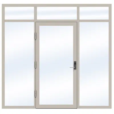 obraz dla Steel Door SD4220 P65 EI30 Single with Toplight and Sidelights on Left and Right