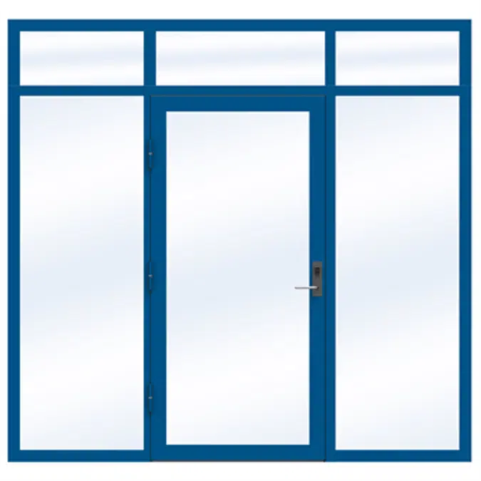 Steel Door SD4220 P65 EI30 Single with Toplight and Sidelights on Left and Right