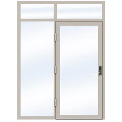 Image for Steel Door SD4220 P65 EI60 Single with Toplight and Sidelight on Left