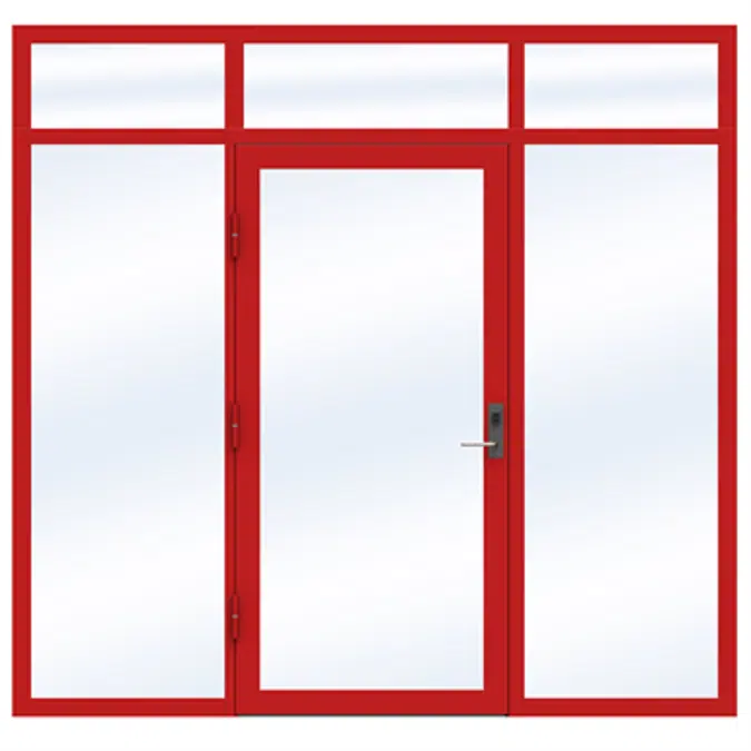 Steel Door SD4220 P65 EI60 Single with Toplight and Sidelights on Left and Right