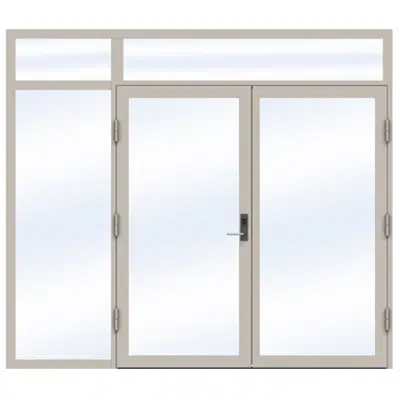 Image for Steel Door SD4220 P65 EI60 Double with Toplight and Sidelight on Left