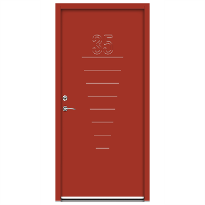 BIM objects Free download! Exterior Door Character Numerus (Inswing