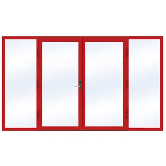 Steel Door SD4220 P50 Double with Sidelights on Left and Right