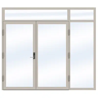 Image for Steel Door SD4220 P65 EI30 Double with Toplight and Sidelight on Right