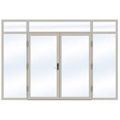 Image for Steel Door SD4220 P65 EI60 Double with Toplight and Sidelights on Left and Right