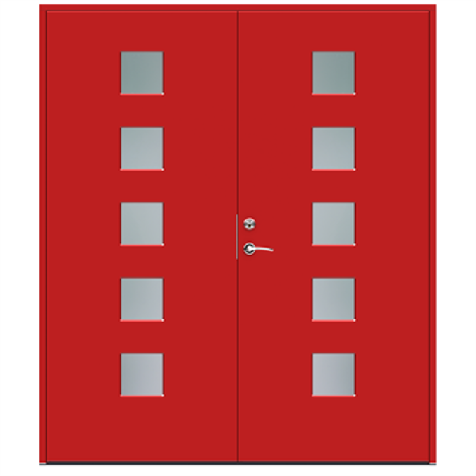 BIM objects Free download! Exterior Door Character Square Double