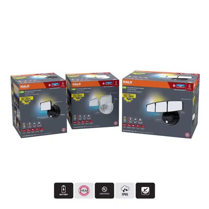 Halo SEC Series Motion & Security LED Floodlights (Battery-Powered)