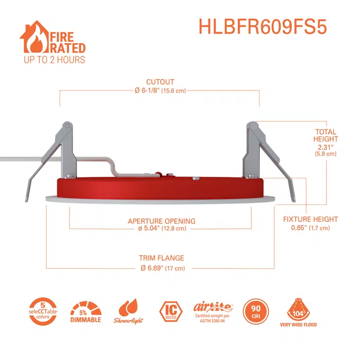 Halo HLBFR Fire Rated Slim Low-Glare Canless LED Downlights