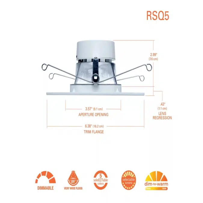 Halo RSQ Square Recessed Baffle LED Trims 5 Inch