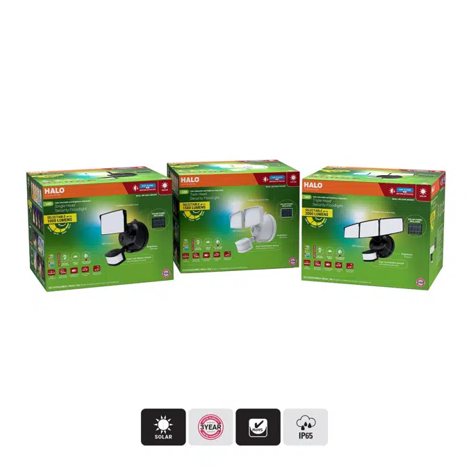 Halo SEC Series Motion & Security LED Floodlights (Solar-Powered)