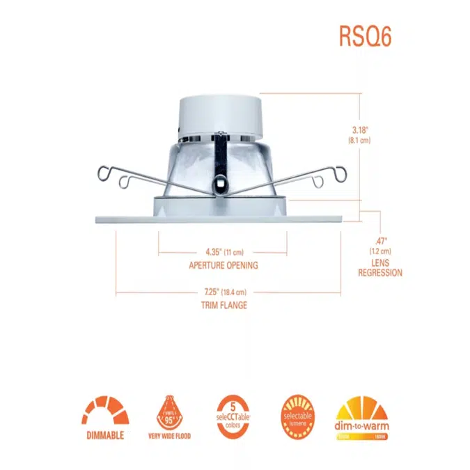 HALO RSQ Square Recessed Baffle LED Trims 6 Inch