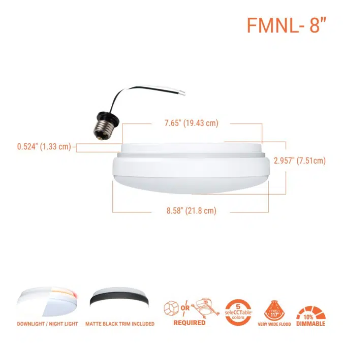 FMNL Flush Mount LED Downlights with Night Light