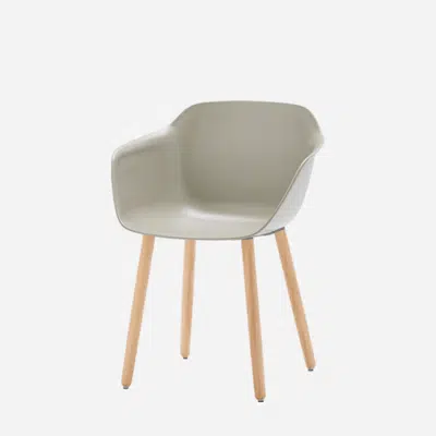 bilde for TAI0040MA - Armchair with wooden 4 leg frame (polypropylene seat shell)