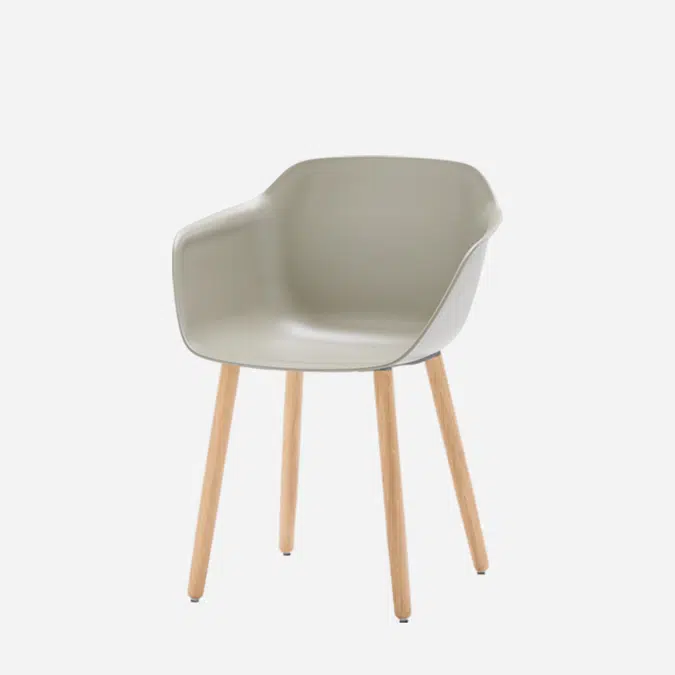 TAI0040MA - Armchair with wooden 4 leg frame (polypropylene seat shell)