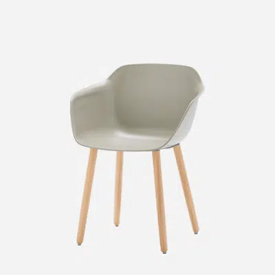 Image for TAI0040MA - Armchair with wooden 4 leg frame (polypropylene seat shell)