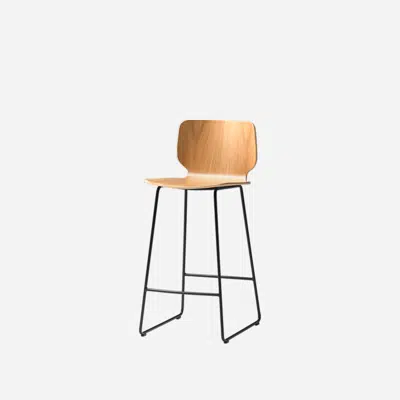 Image for NIM0070 - Medium stool with sled frame (wooden shell)
