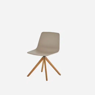 obraz dla VXL0080MA - Chair with 4 spoke wooden swivel base (plastic mono-shell)