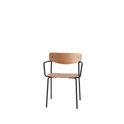 Image for LEA0440 - Armchair with 4 leg frame (wooden seat & back)