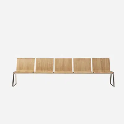 LIN0550 - 5 seater bench with wooden mono-shells图像