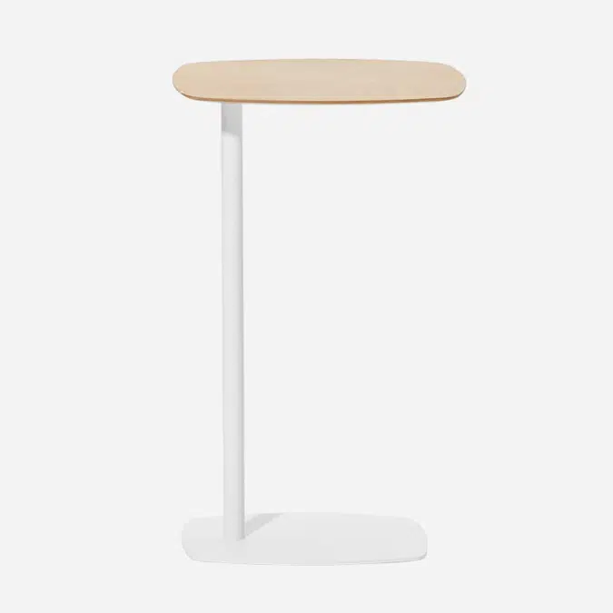 LAN0010 - Occasional side table with wooden top and steel base.