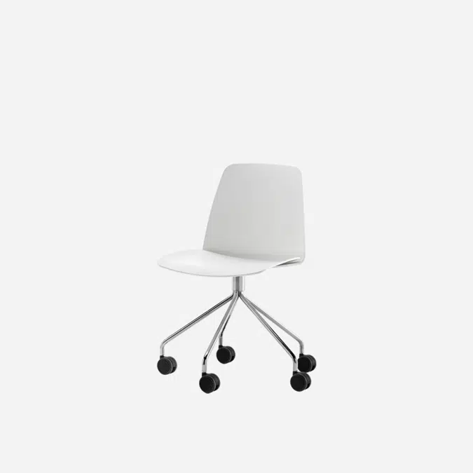 UNN0040 - Chair with 5 spoke steel swivel base on casters