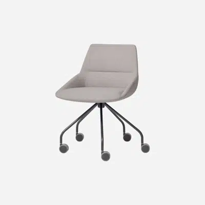 Image for DUN0230 - Chair with 5 spoke steel swivel base on casters