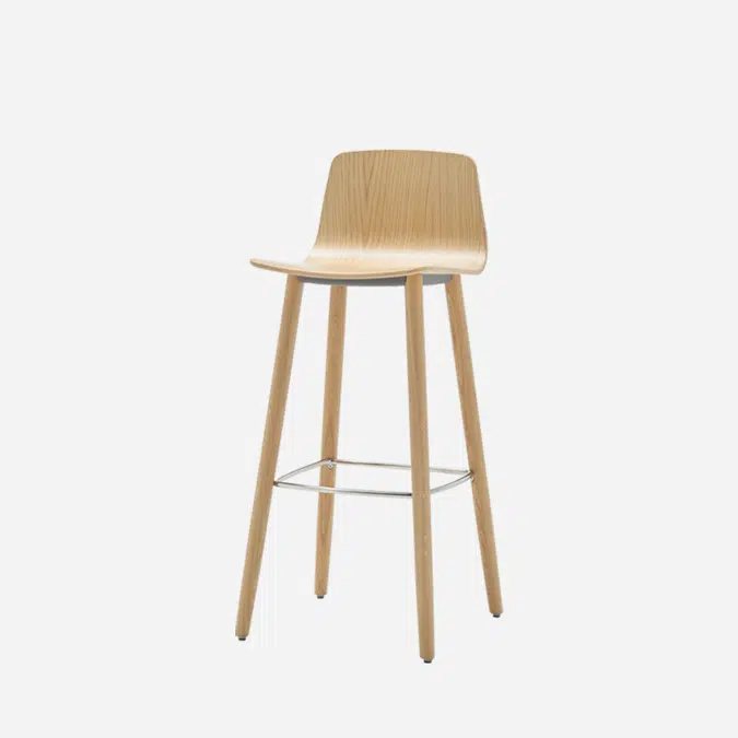 VAR0495MA - High stool with wooden 4 leg frame