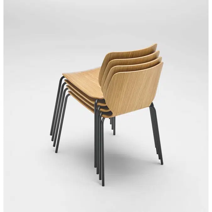 NIM0020 - Chair with 4 leg frame (wooden shell)