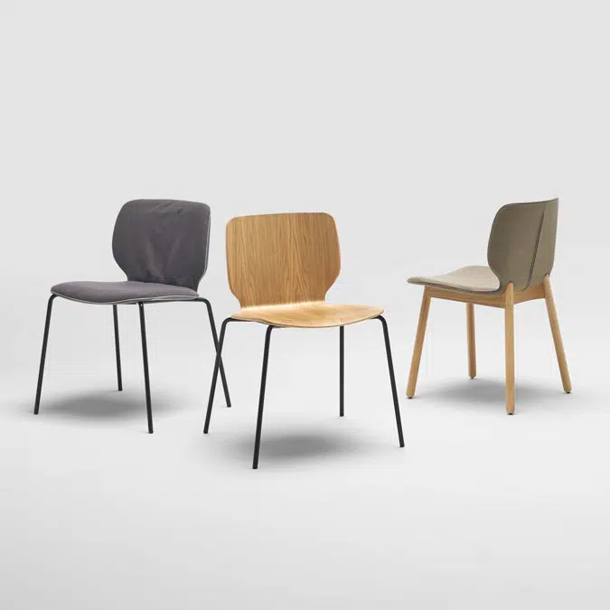 NIM0020 - Chair with 4 leg frame (wooden shell)