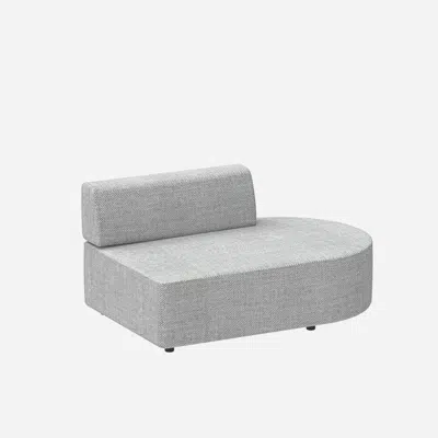 Image for ENT0730 - Modular seat with circular end 95x145cm + side backrest 95cm (left)