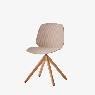 Image for OSW0044MA - Chair with 4 spoke wooden swivel base