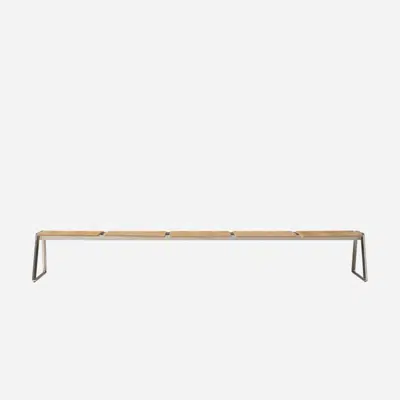 LIN0450 - 5 seater bench with wooden seats图像