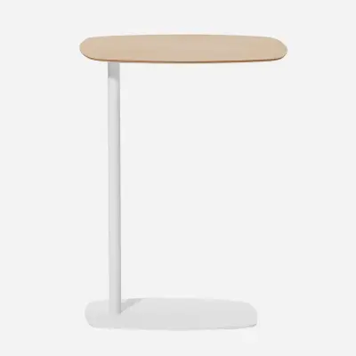 Image for LAN0030 - Occasional side table with wooden top and steel base.