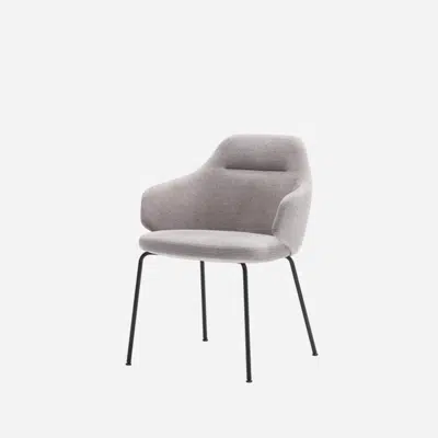 BIN0145 - Armchair with mid back and steel 4 leg frame.图像