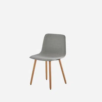 VXL0630MA - Chair with wooden 4 leg frame (upholstered mono-shell) için görüntü