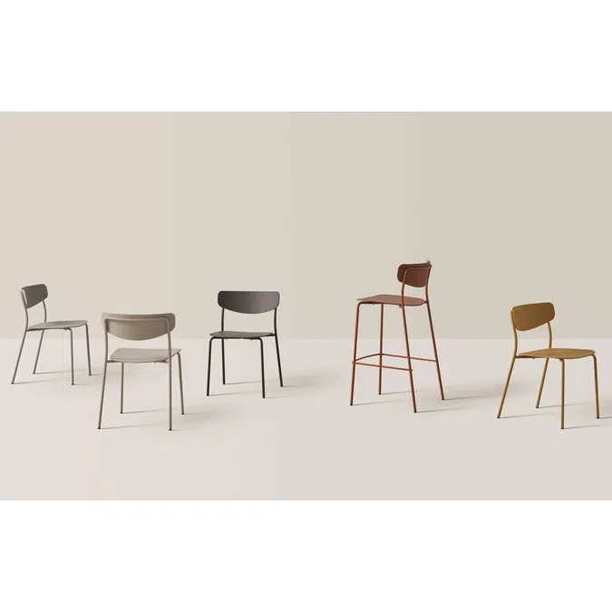 LEA0030 - High stool with polypropylene back and seat