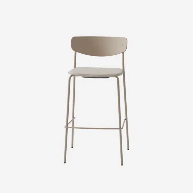 LEA0030 - High stool with polypropylene back and seat