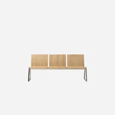 Image for LIN0530 - 3 seater bench with wooden mono-shells