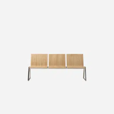 LIN0530 - 3 seater bench with wooden mono-shells图像